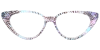 Try on Cat Eye Prescription Glasses 21052 Floral Gray