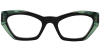 Try on Cat Eye Prescription Glasses 21213 Black Green