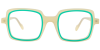 Square Prescription Glasses 21246 Green from eyewearcanada.com