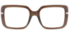 Try on glasses: Square Prescription Glasses 35009 Brown