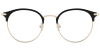 Try on glasses:  Round Prescription Glasses 35021 Black Gold