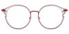Try on glasses: Round Prescription Glasses 35034 Red Clear