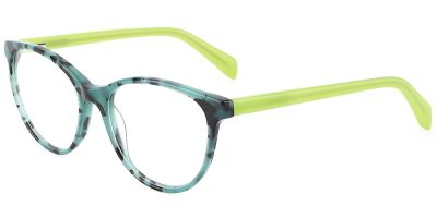 Cat Eye Prescription Glasses 21181 Floral Green