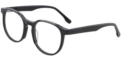 Round Prescription Glasses 21216 Black