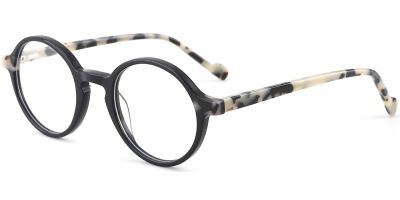 Round Prescription Glasses 21222 Black