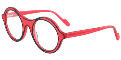 Round Prescription Glasses 21244 Red