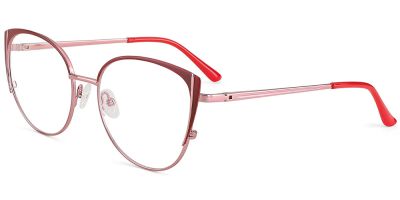 Cat Eye Prescription Glasses 23154 Red Pink