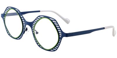 Round Prescription Glasses 23221 Black Green