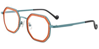 Geometric Prescription Glasses 23225 Red Black