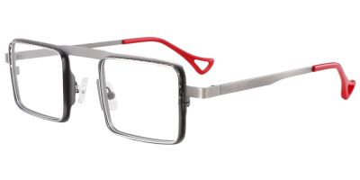  Square Prescription Glasses 23234 Grey Red