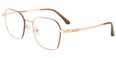 Titanium Prescription Glasses 26040 Gold Brown