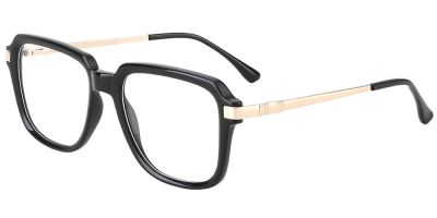 Square Prescription Glasses 35011 Black Gold