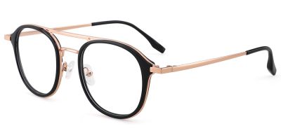 Aviator Prescription Glasses 35031 Black Gold 