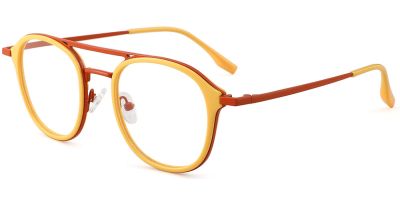 Aviator Prescription Glasses 35031 Yellow Red