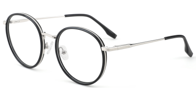 Round Prescription Glasses 35033 Black