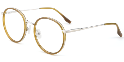 Round Prescription Glasses 35033 Yellow