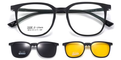 Magnetic Clip-On Sunglasses 8312 Black