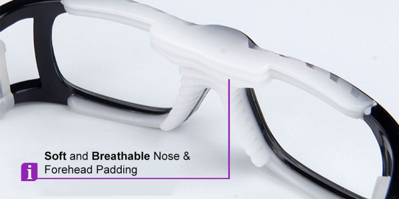 SP0853 Clear Grey Prescription Sports Goggles - Basketball, Baseball, Football & Soccer Glasses