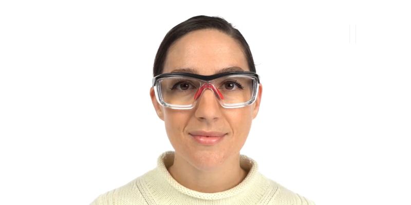 S007 Prescription Safety Glasses Black Red - ANSI Z87.1