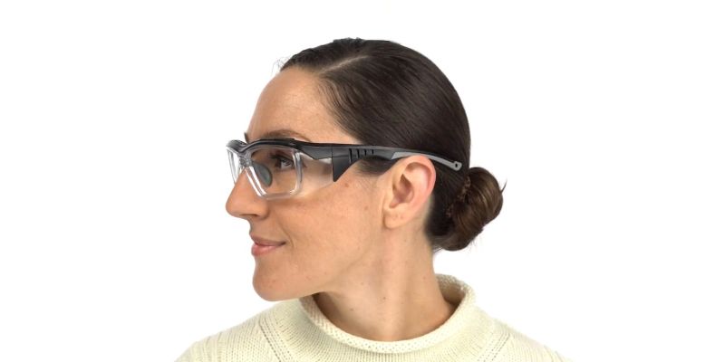 S007 Prescription Safety Glasses Black Grey - ANSI Z87.1
