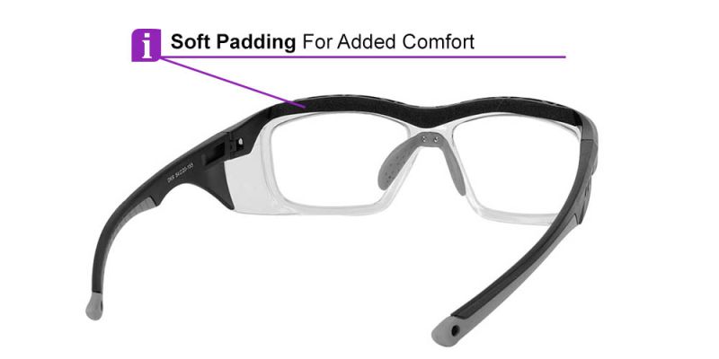 S007 Prescription Safety Glasses Black Grey - ANSI Z87.1